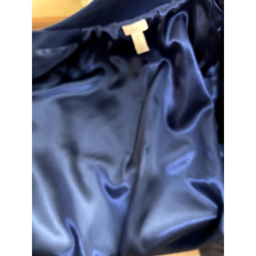 Chico's size 2 royal blue lined boxy cropped jacket with open swing & pockets - Picture 5 of 7